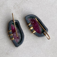 Bicolor Blue-Pink Tourmaline Earrings